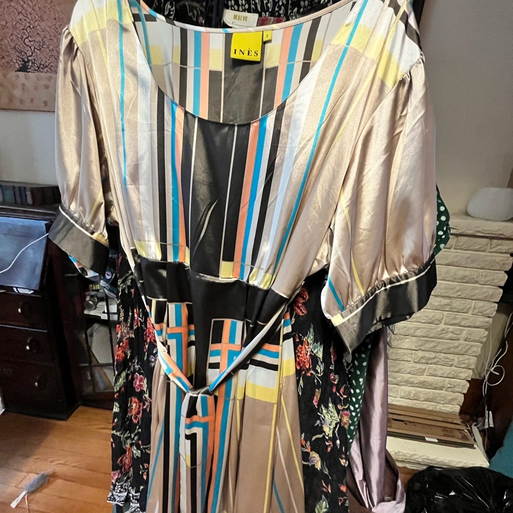 Inés Geometric Striped Dress